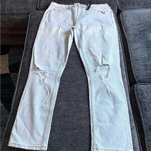 Men's RQS Light Blue Distressed Jeans size 33x30